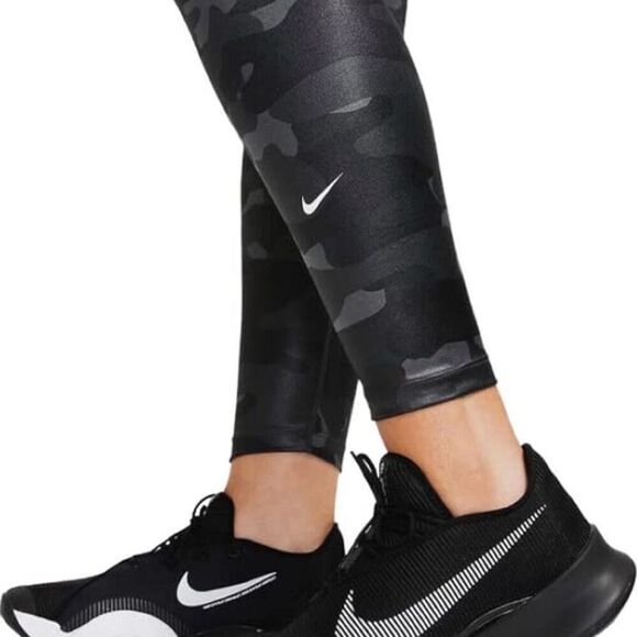 Nike Womens Dri FIT Camo Leggings Black & Gray Plus Size 2X Athletic Pants New - Picture 3 of 11